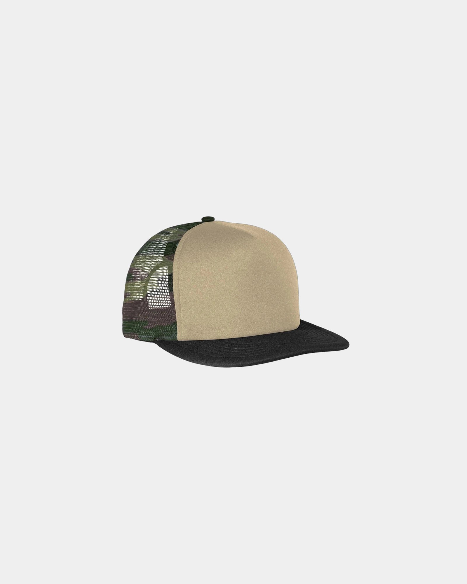 Custom polyester flat bill snapback trucker cap - Military Camo