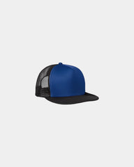 Custom polyester flat bill snapback trucker cap - Royal
