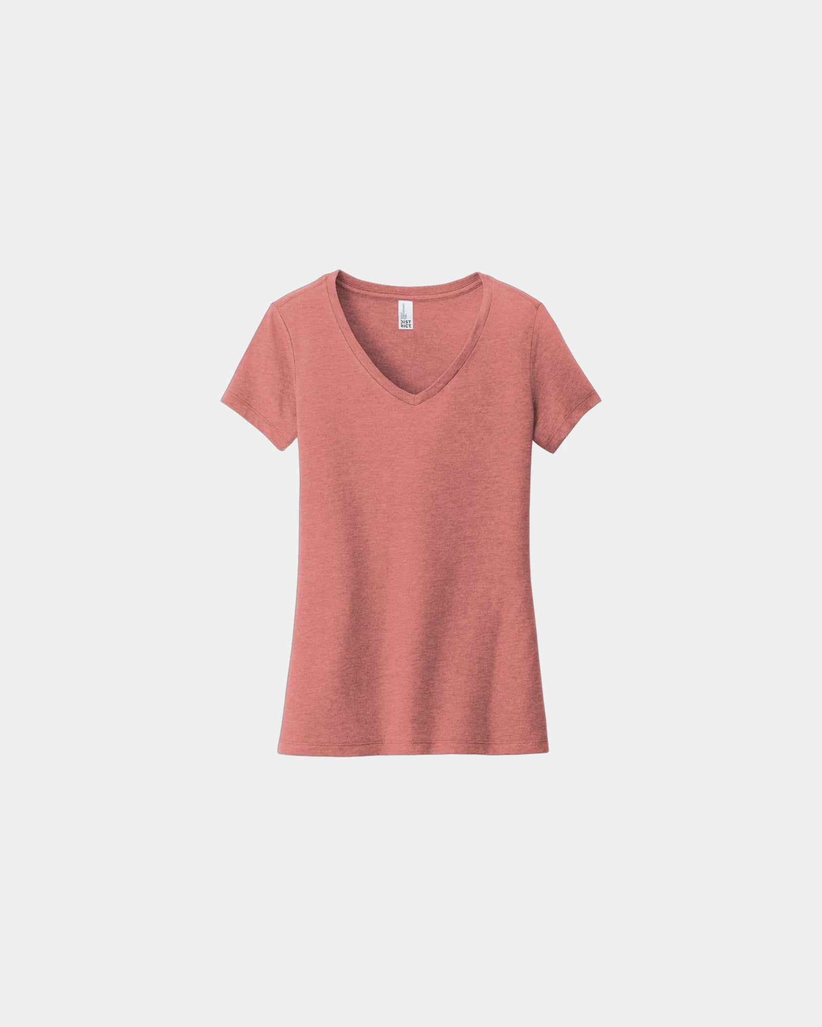 Custom cotton women's V-neck tee for team apparel - Blush Frost