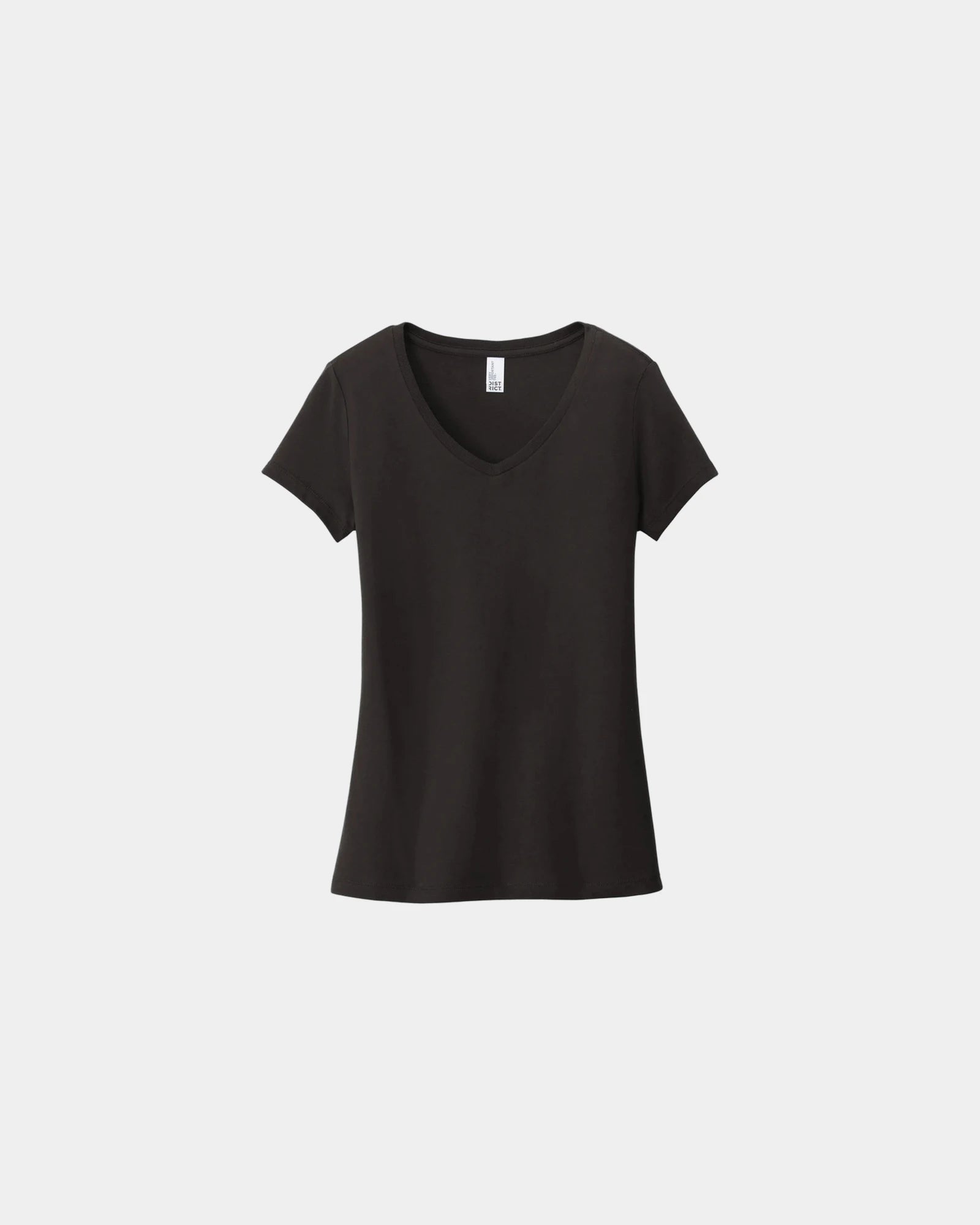 Custom cotton women's V-neck tee for team apparel - Black