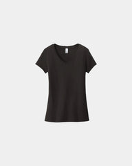 Custom cotton women's V-neck tee for team apparel - Black