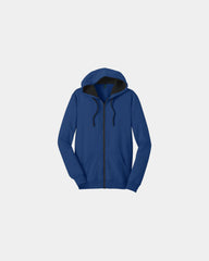 Custom cotton blend full-zip fleece hoodie 7.9 oz - Deep Royal
