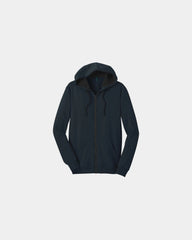 Custom cotton blend full-zip fleece hoodie 7.9 oz - New Navy