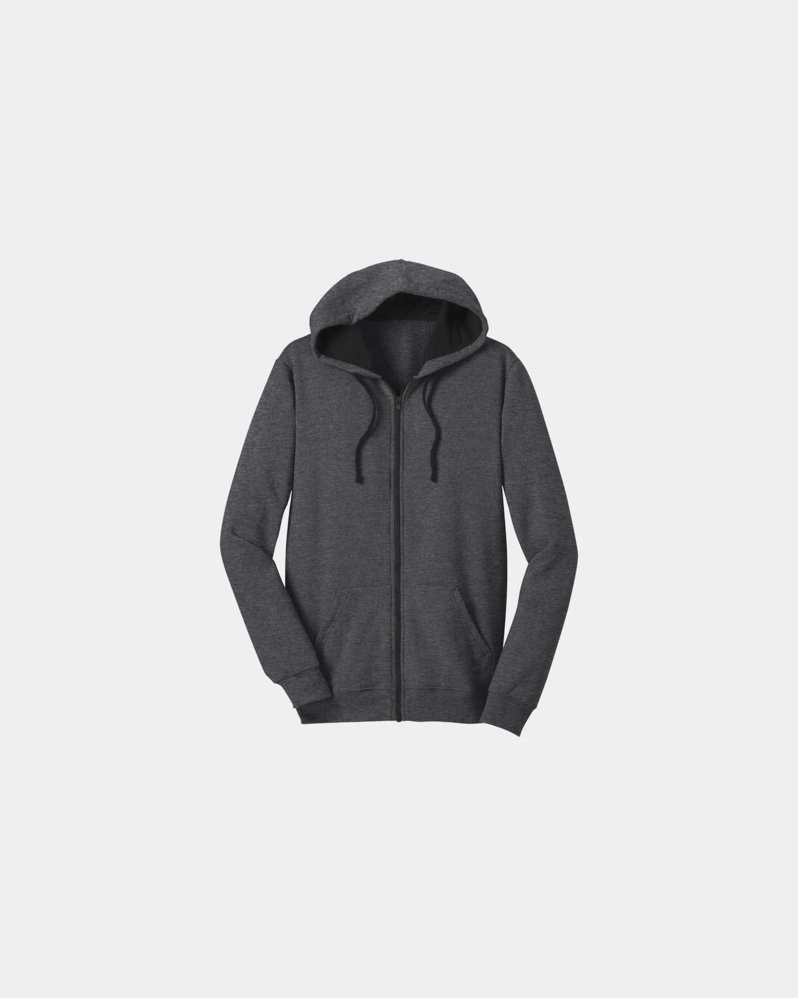 Custom cotton blend full-zip fleece hoodie 7.9 oz - Heathered Charcoal