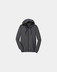 Custom cotton blend full-zip fleece hoodie 7.9 oz - Heathered Charcoal