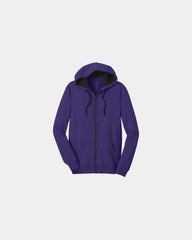 Custom cotton blend full-zip fleece hoodie 7.9 oz - Purple