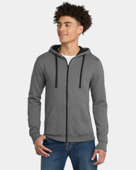 Custom cotton blend full-zip fleece hoodie 7.9 oz - Grey