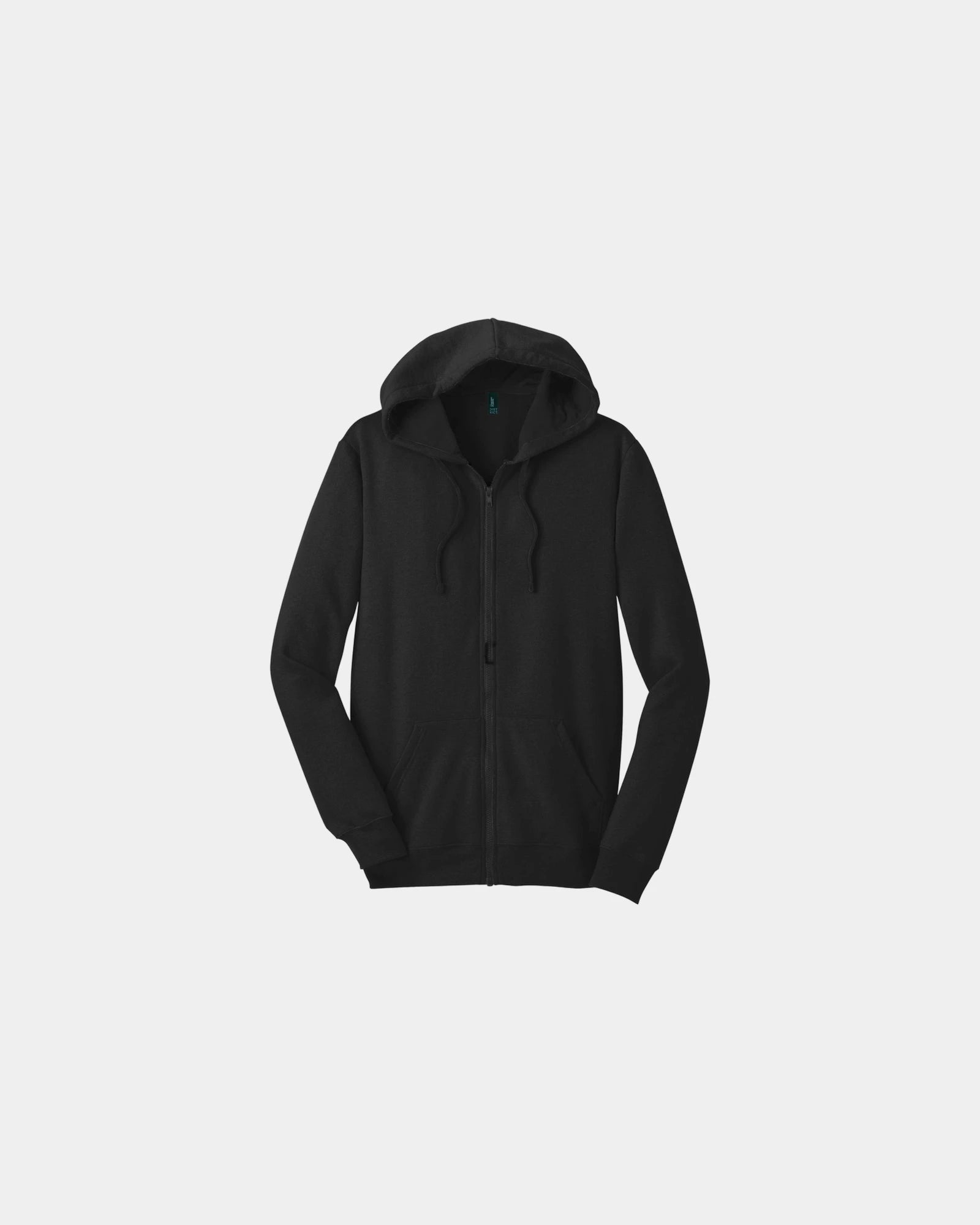 Custom cotton blend full-zip fleece hoodie 7.9 oz - Black