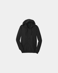 Custom cotton blend full-zip fleece hoodie 7.9 oz - Black