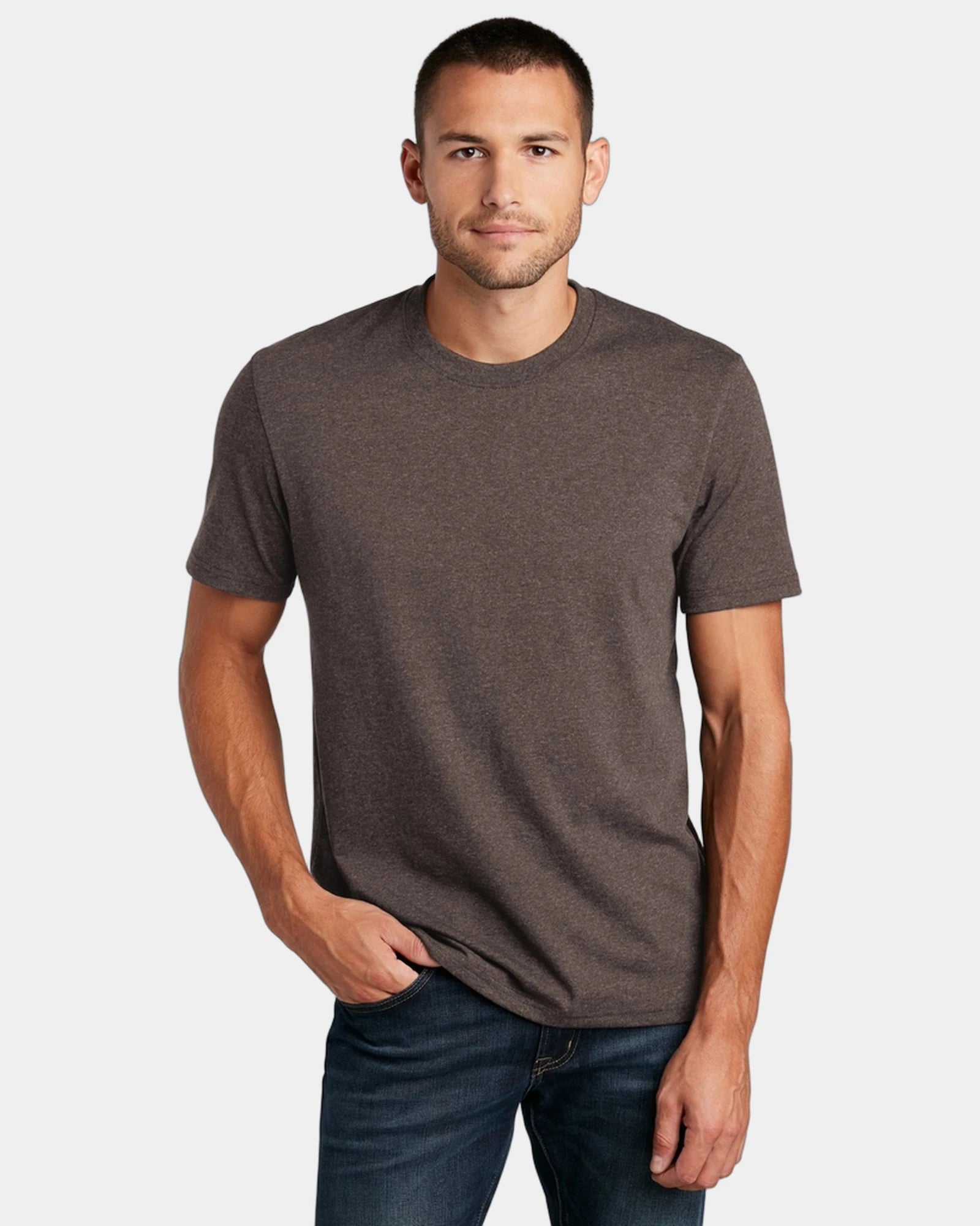 Custom recycled cotton unisex t-shirt Re-Tee - Deep Brown Heather