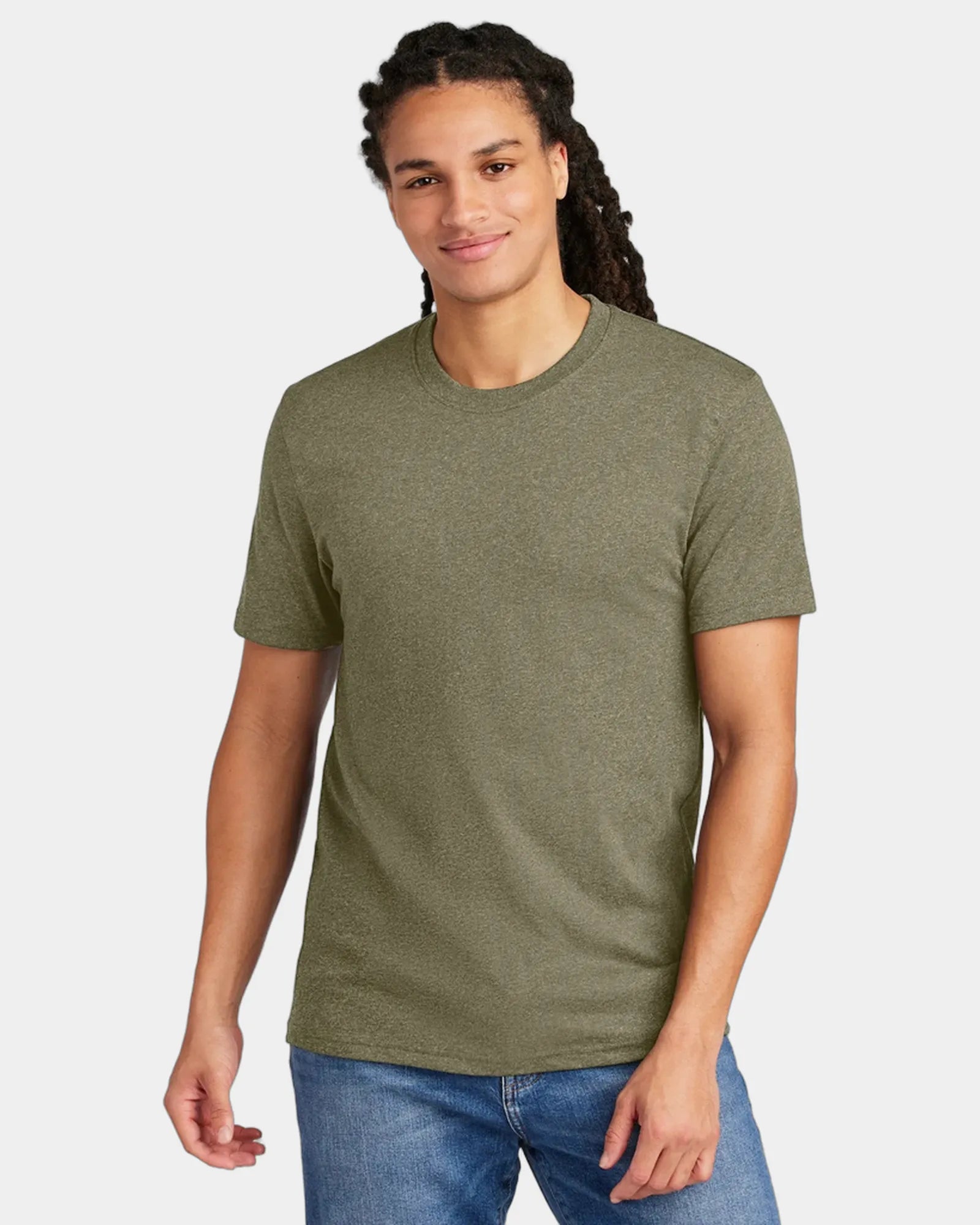 Custom recycled cotton unisex t-shirt Re-Tee - Light Olive Heather