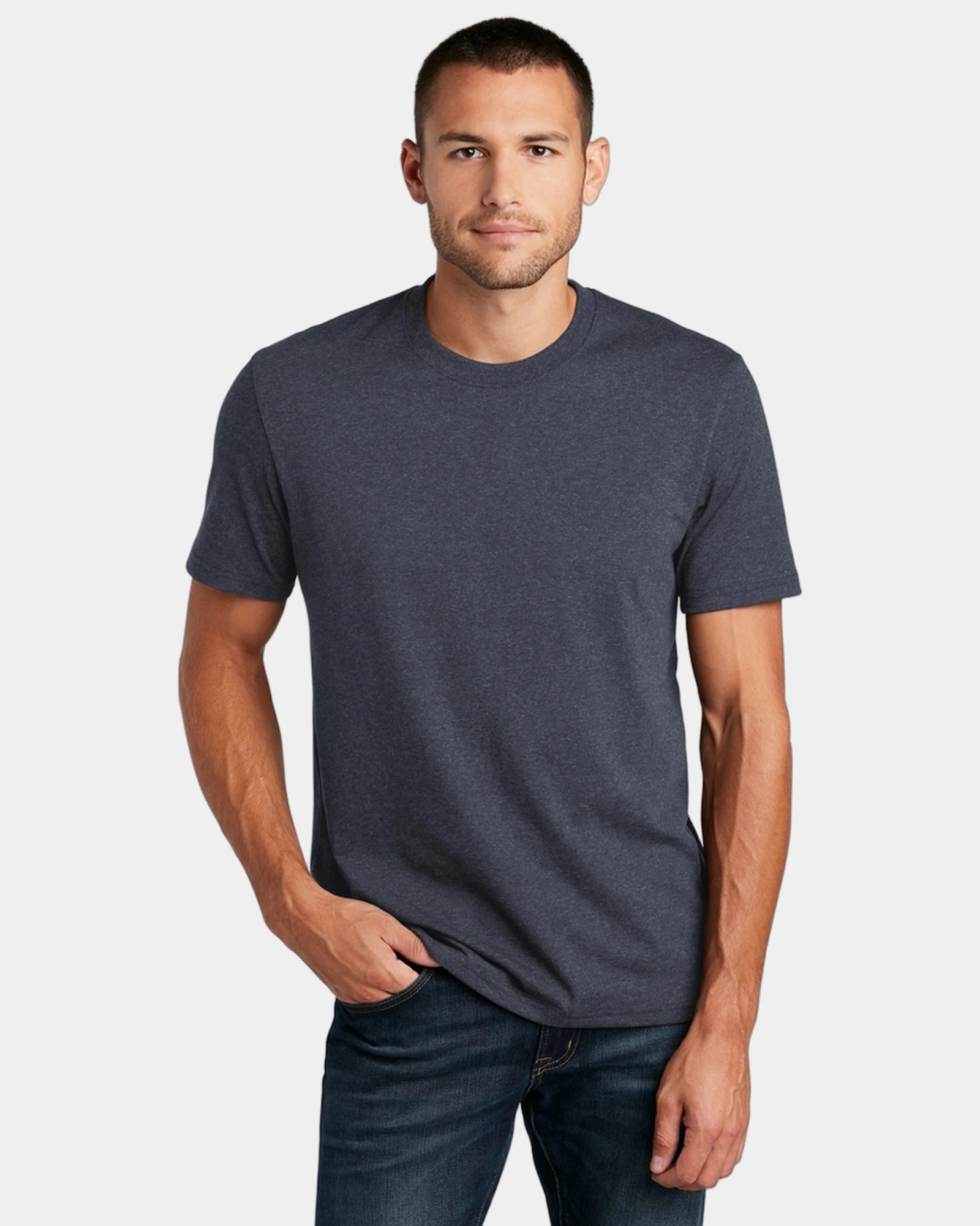 Custom recycled cotton unisex t-shirt Re-Tee - Heathered Navy