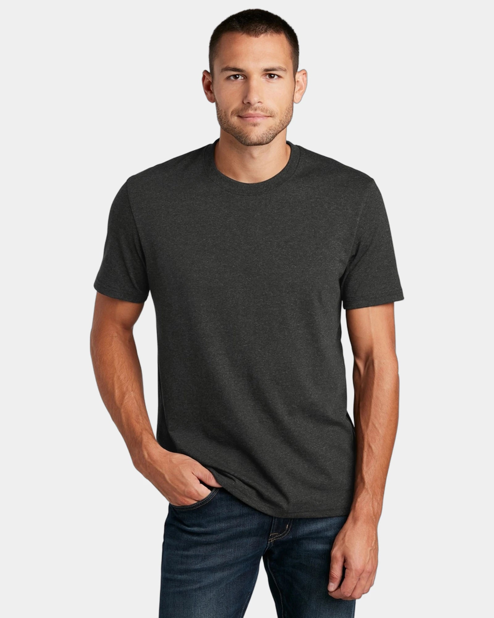 Custom recycled cotton unisex t-shirt Re-Tee - Charcoal Heather
