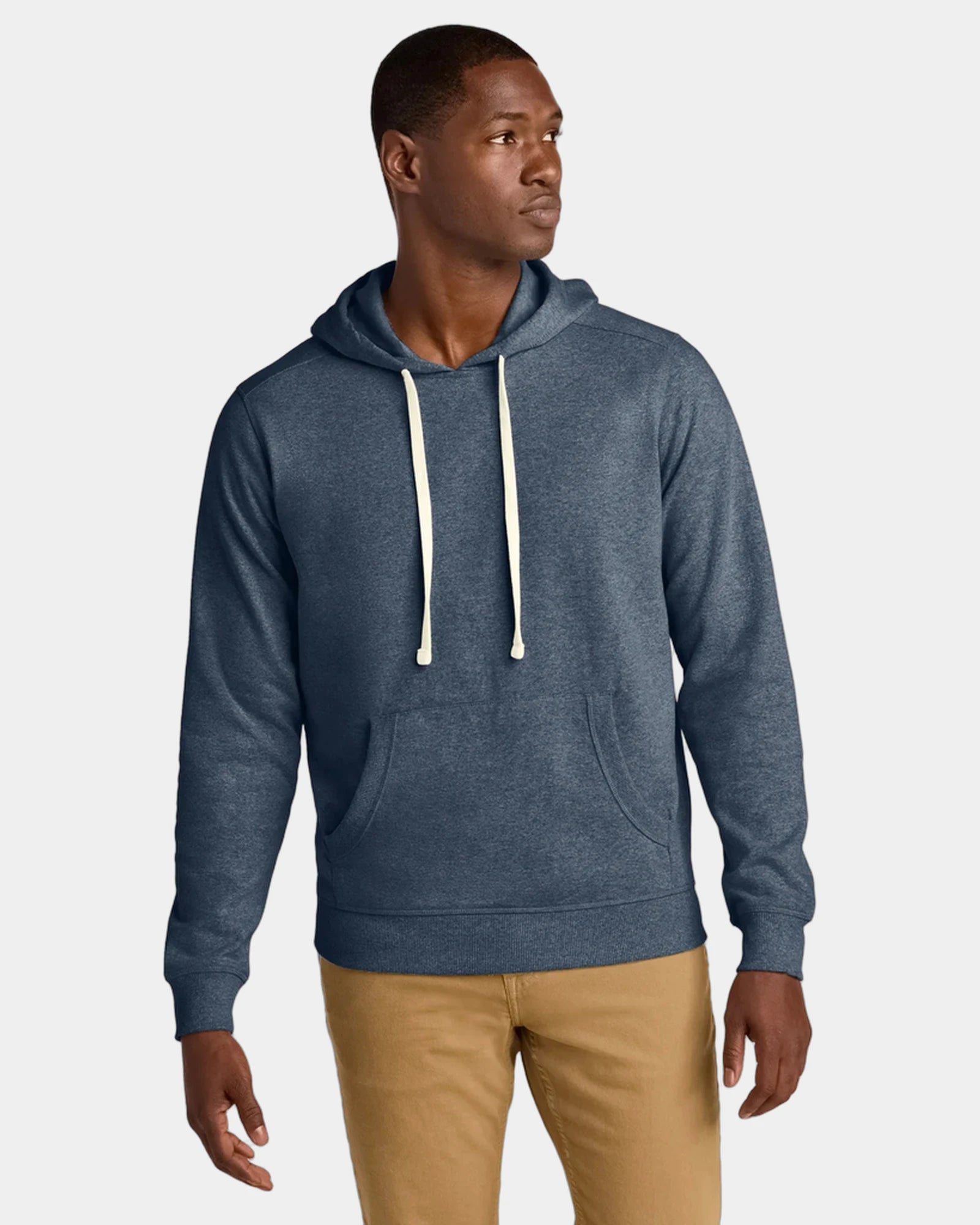 Custom recycled cotton Re-Fleece hoodie 8.1 oz - Heathered Navy