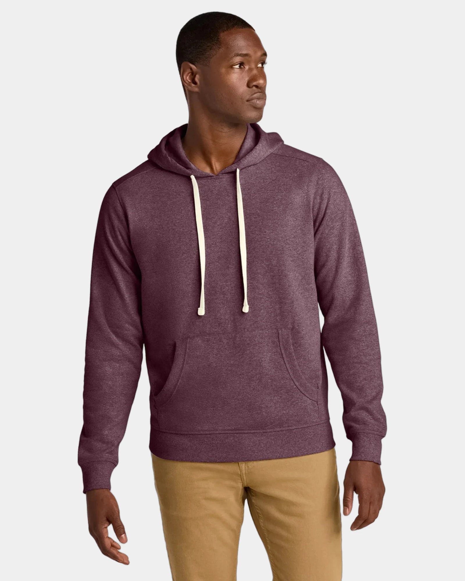 Custom recycled cotton Re-Fleece hoodie 8.1 oz - Maroon Heather