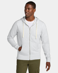 Custom recycled cotton full-zip hoodie 8.1 oz - Ash
