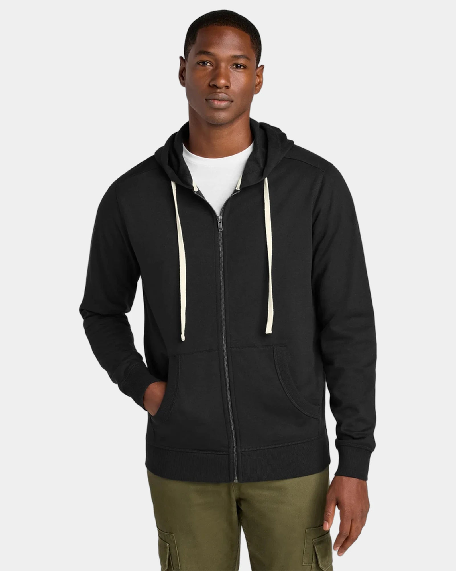 Custom recycled cotton full-zip hoodie 8.1 oz - Black