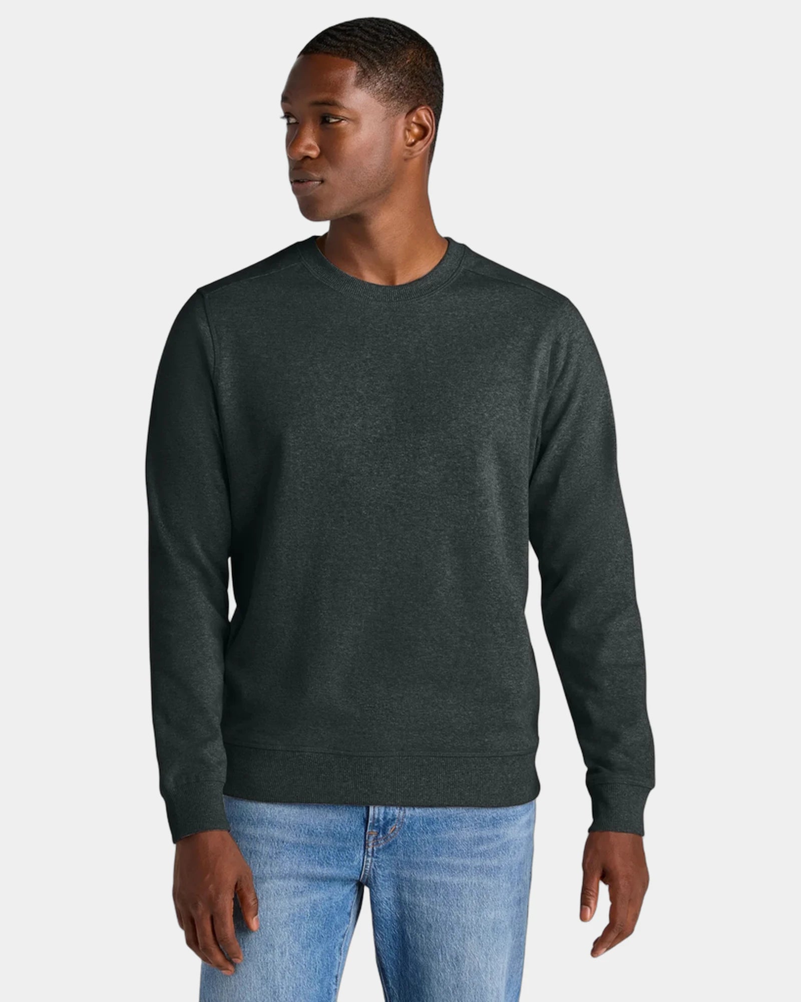Custom recycled fleece crewneck sweatshirt for teams - Charcoal Heather