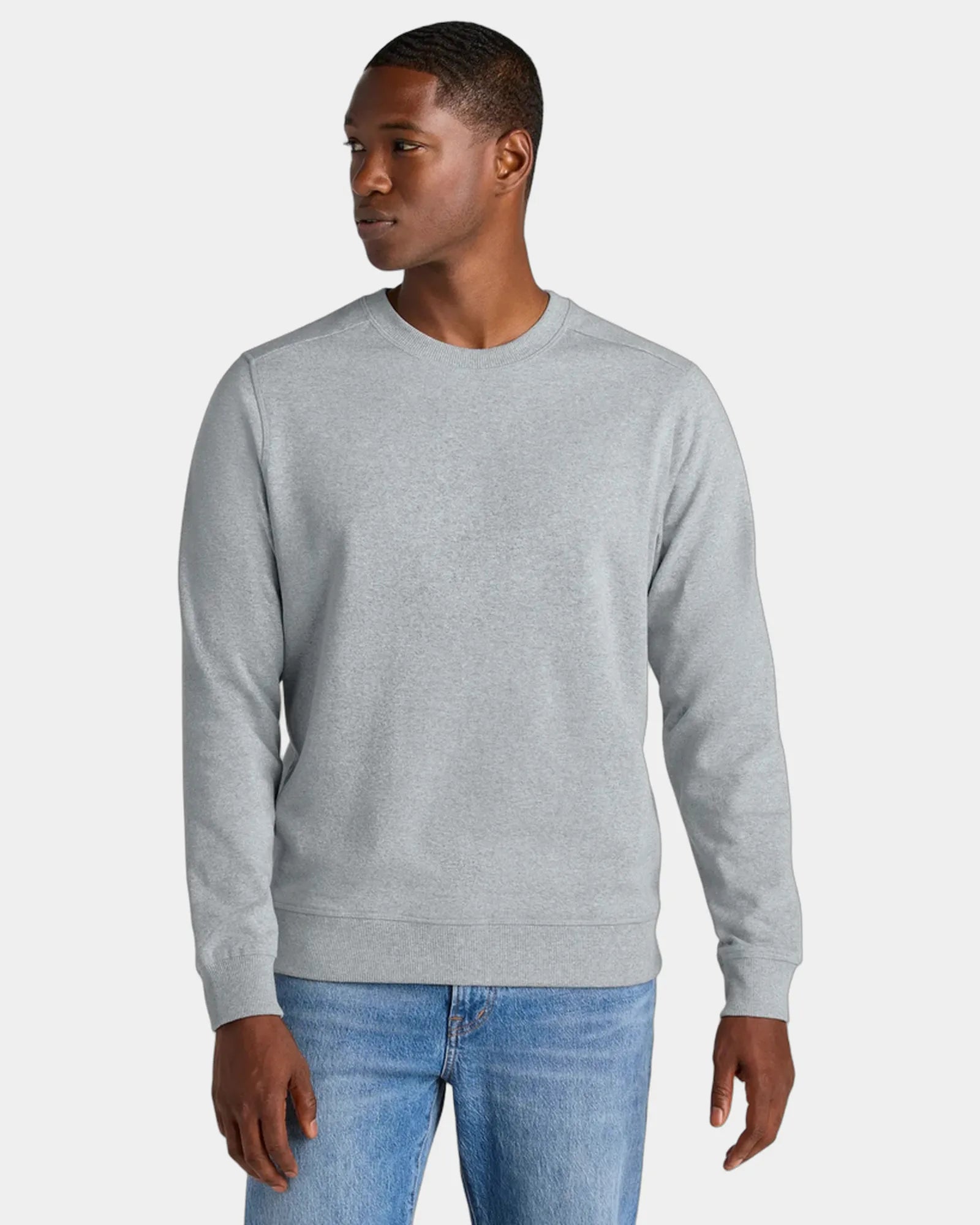 Custom recycled fleece crewneck sweatshirt for teams - Light Heather Grey