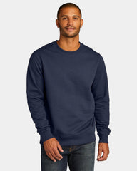 Custom recycled fleece crewneck sweatshirt for teams - True Navy