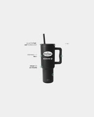 Custom insulated stainless steel 40-oz tumbler handle - Midnight Black