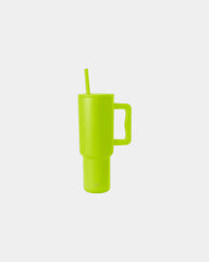 Custom insulated stainless steel 40-oz tumbler handle - Green Apple