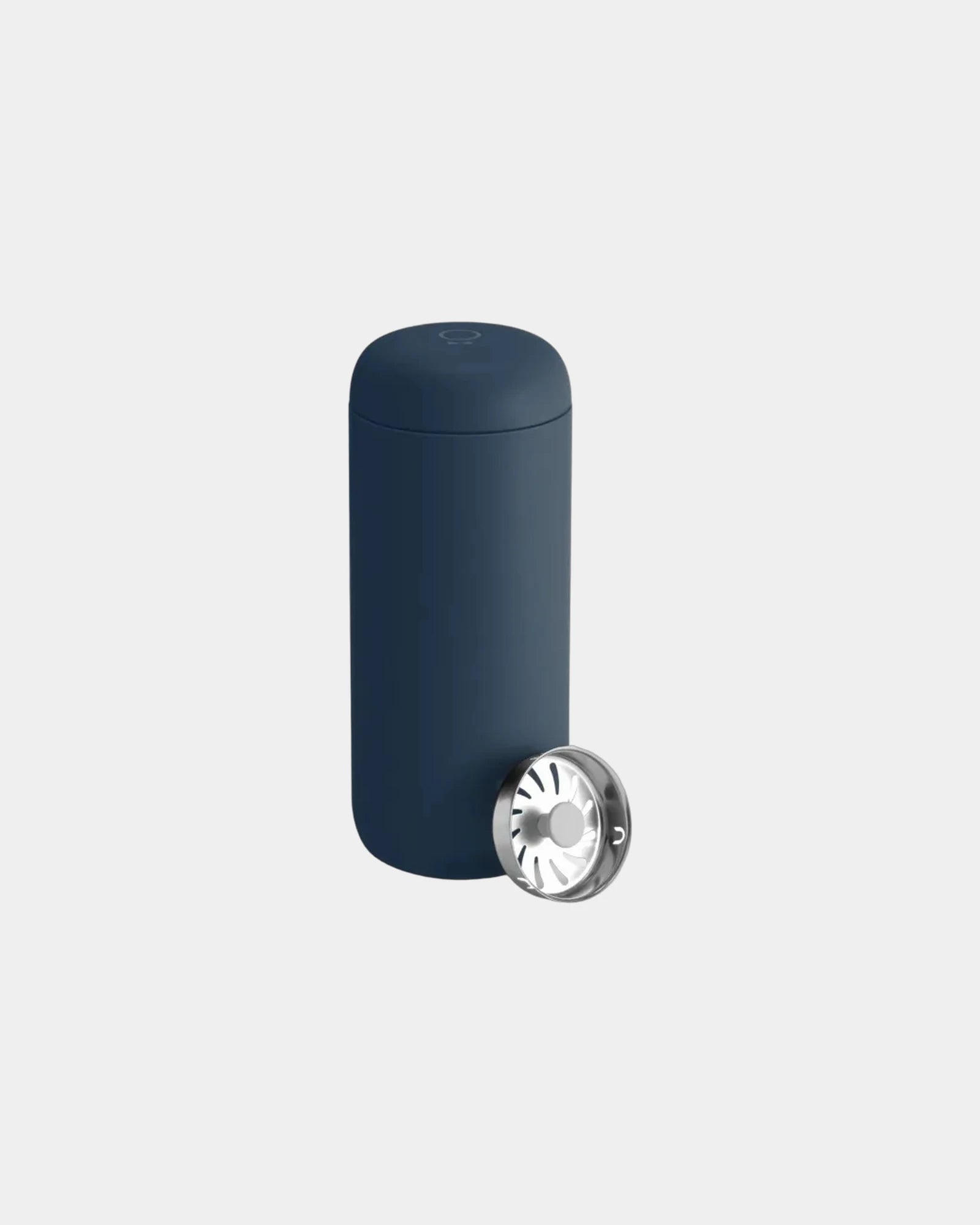 Custom stainless steel 16 oz travel mug with splash guard - Stone Blue