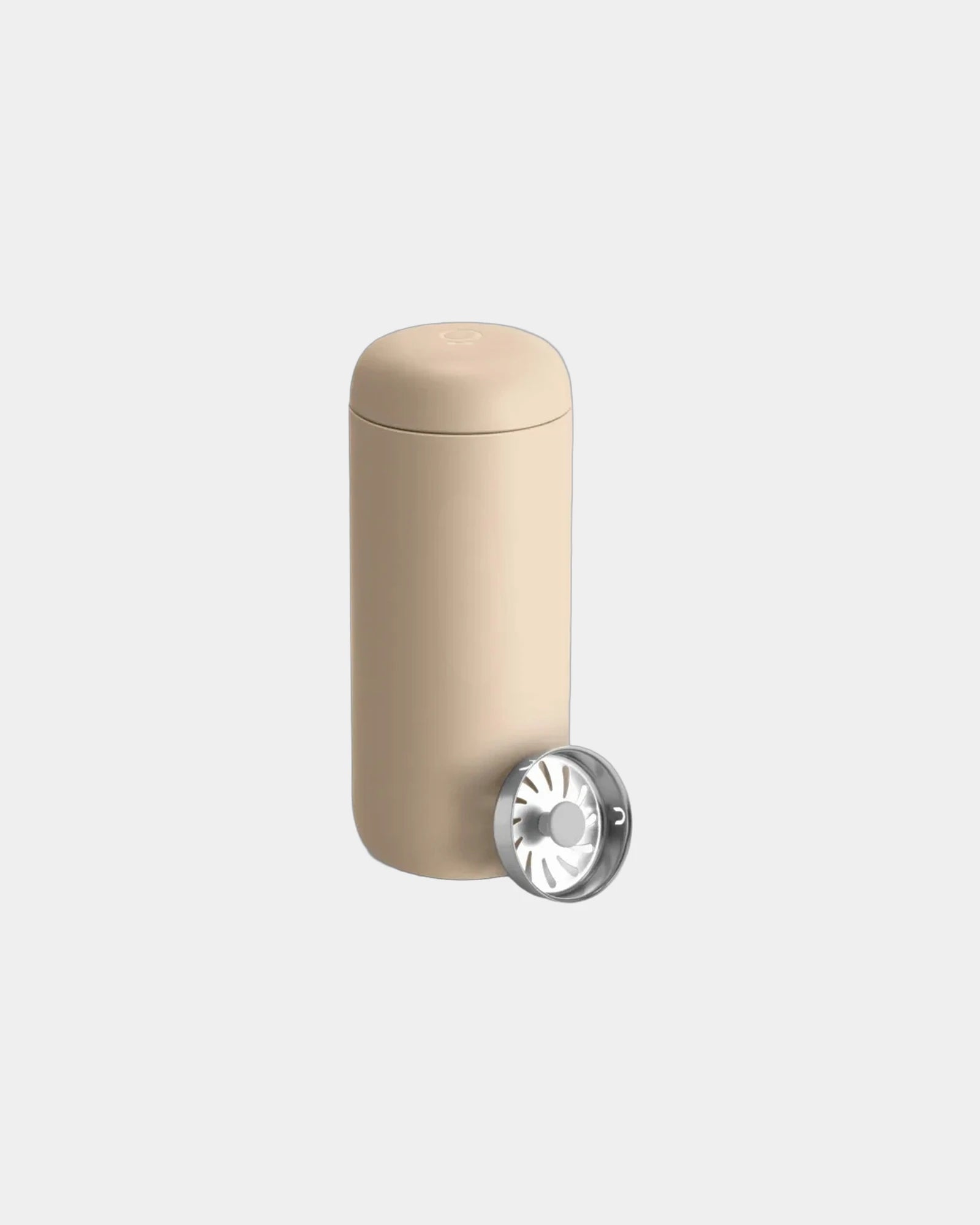 Custom stainless steel 16 oz travel mug with splash guard - Sand Dune