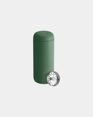 Custom stainless steel 16 oz travel mug with splash guard - Cargo Green