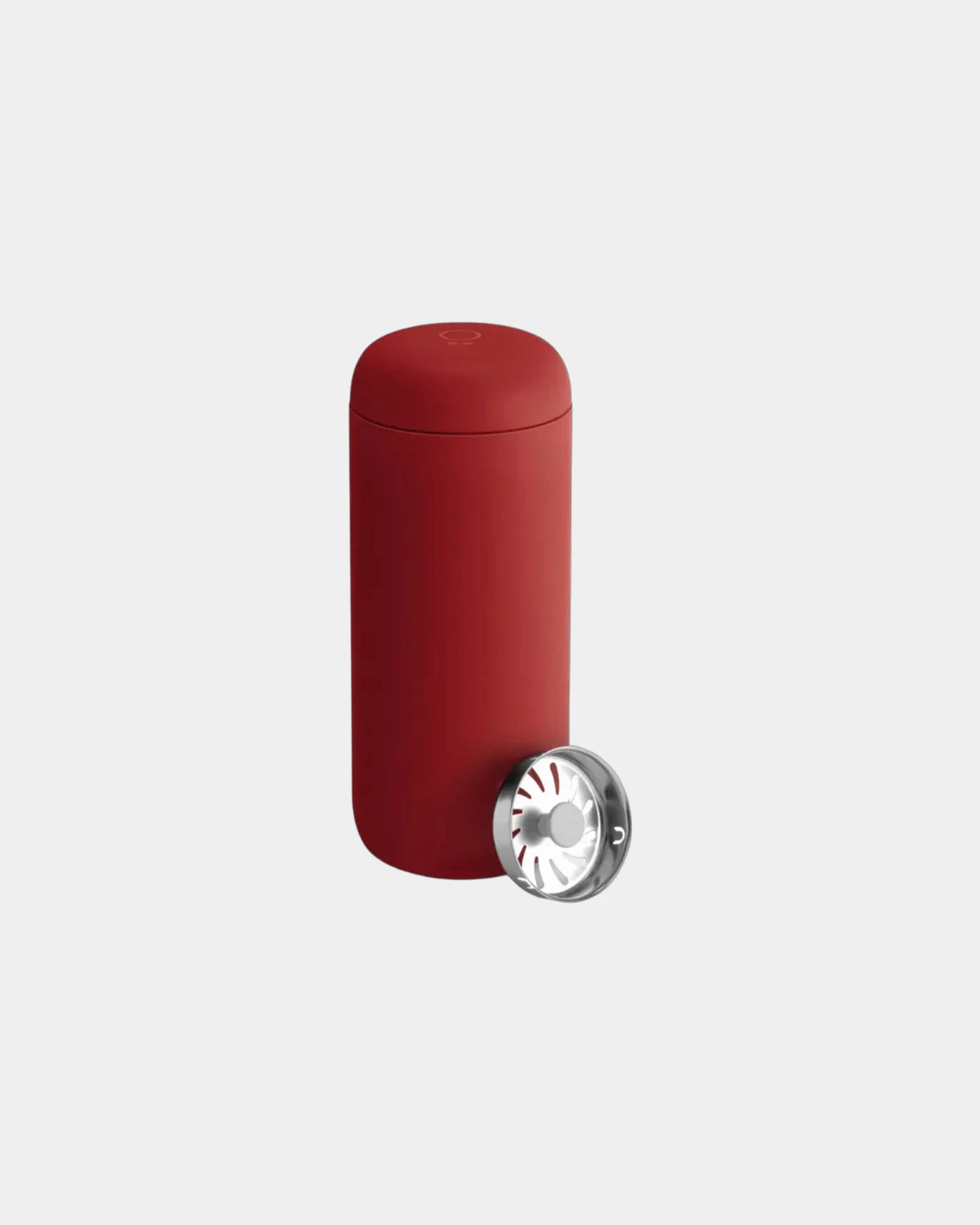 Custom stainless steel 16 oz travel mug with splash guard - Really Red