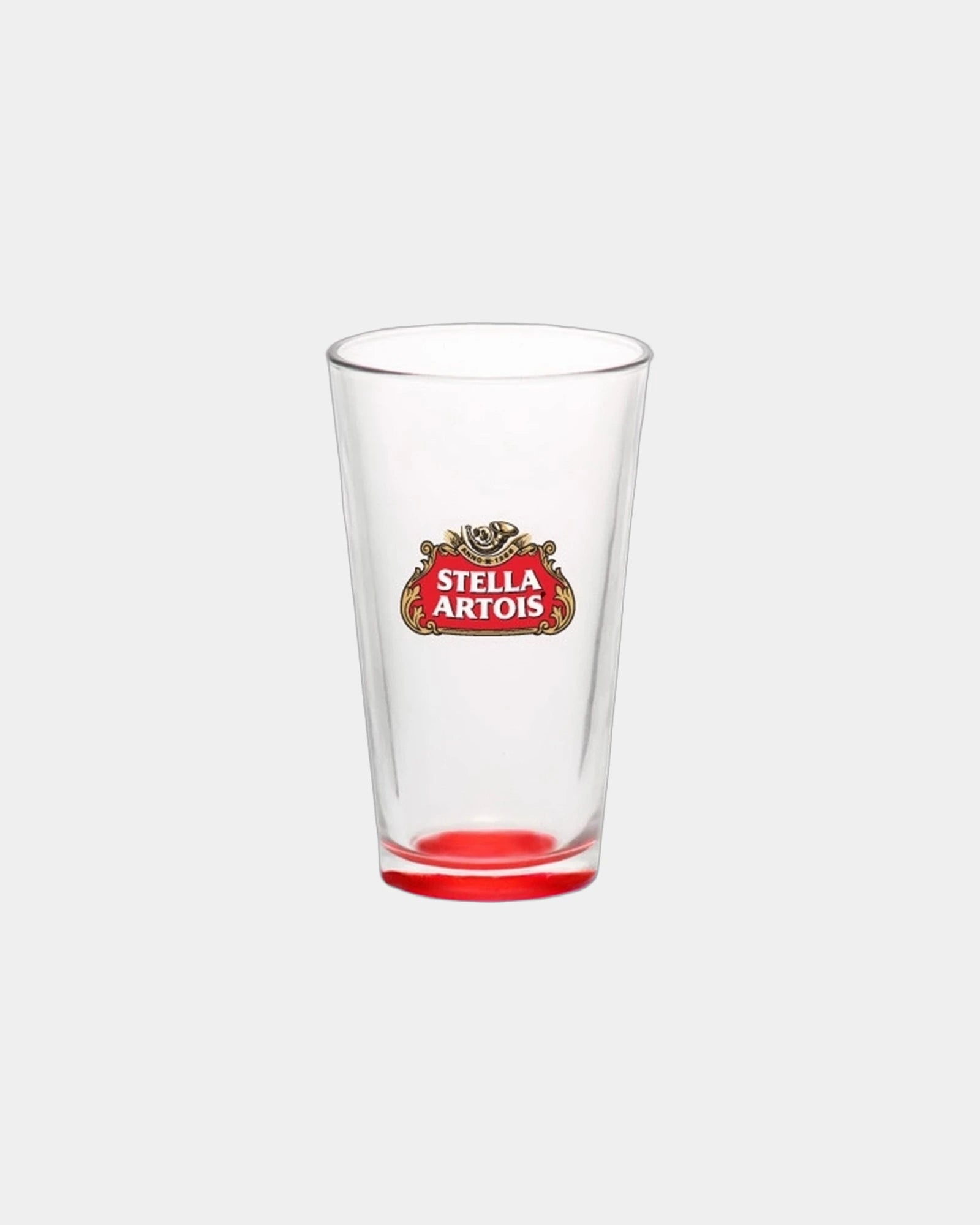 Custom 15.25 oz clear cooler-mixing glass - Red