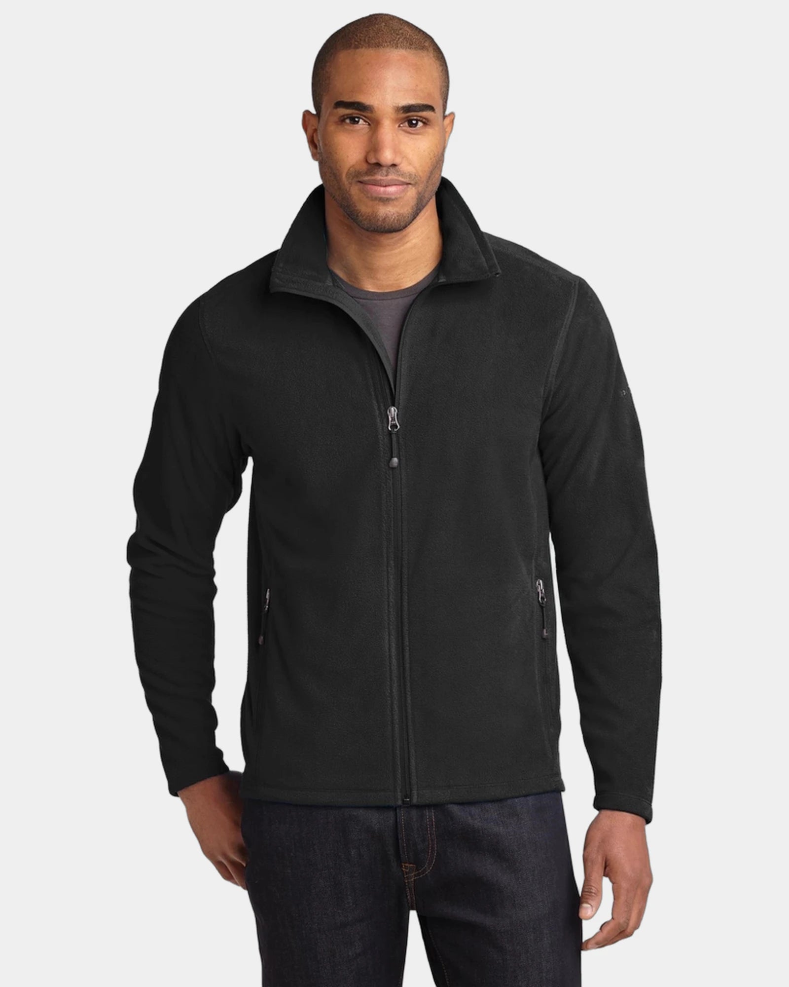 Custom microfleece full-zip jacket for teams - Black