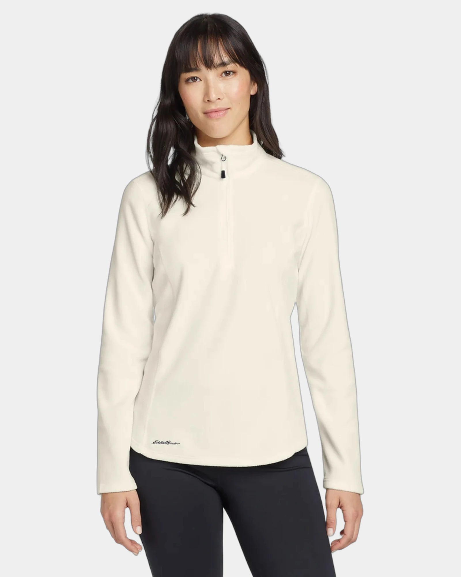 Custom women's microfleece 1/2-zip pullover jacket - Ivory