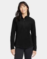 Custom women's microfleece 1/2-zip pullover jacket - Black