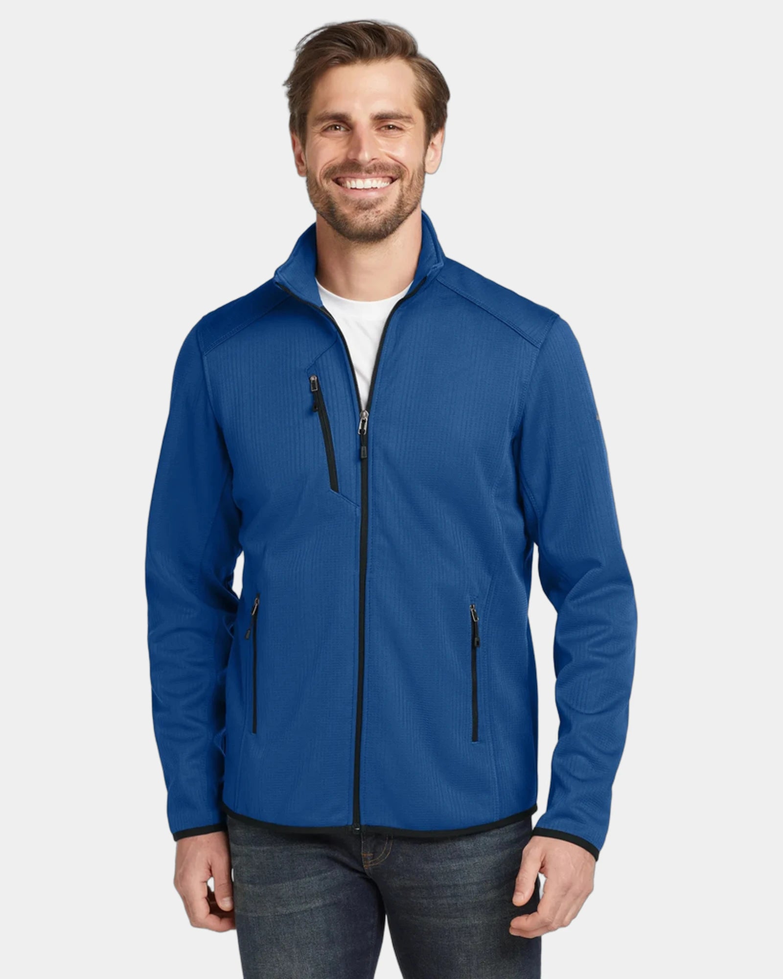 Custom polyester full-zip fleece jacket for teams - Cobalt Blue