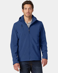 Custom hooded soft shell parka with detachable hood - Admiral Blue