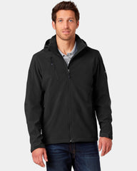 Custom hooded soft shell parka with detachable hood - Black