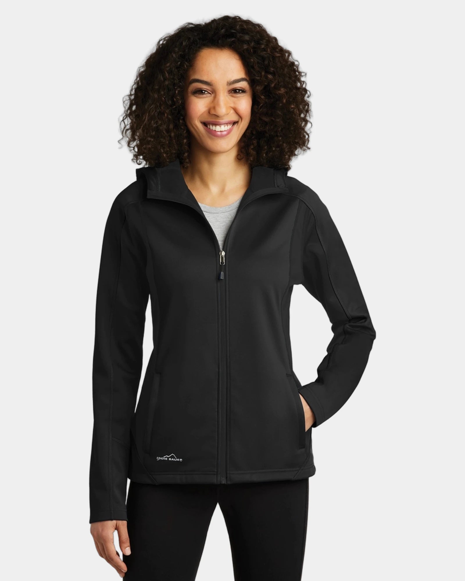 Custom waterproof soft shell jacket for women - Black/ Black