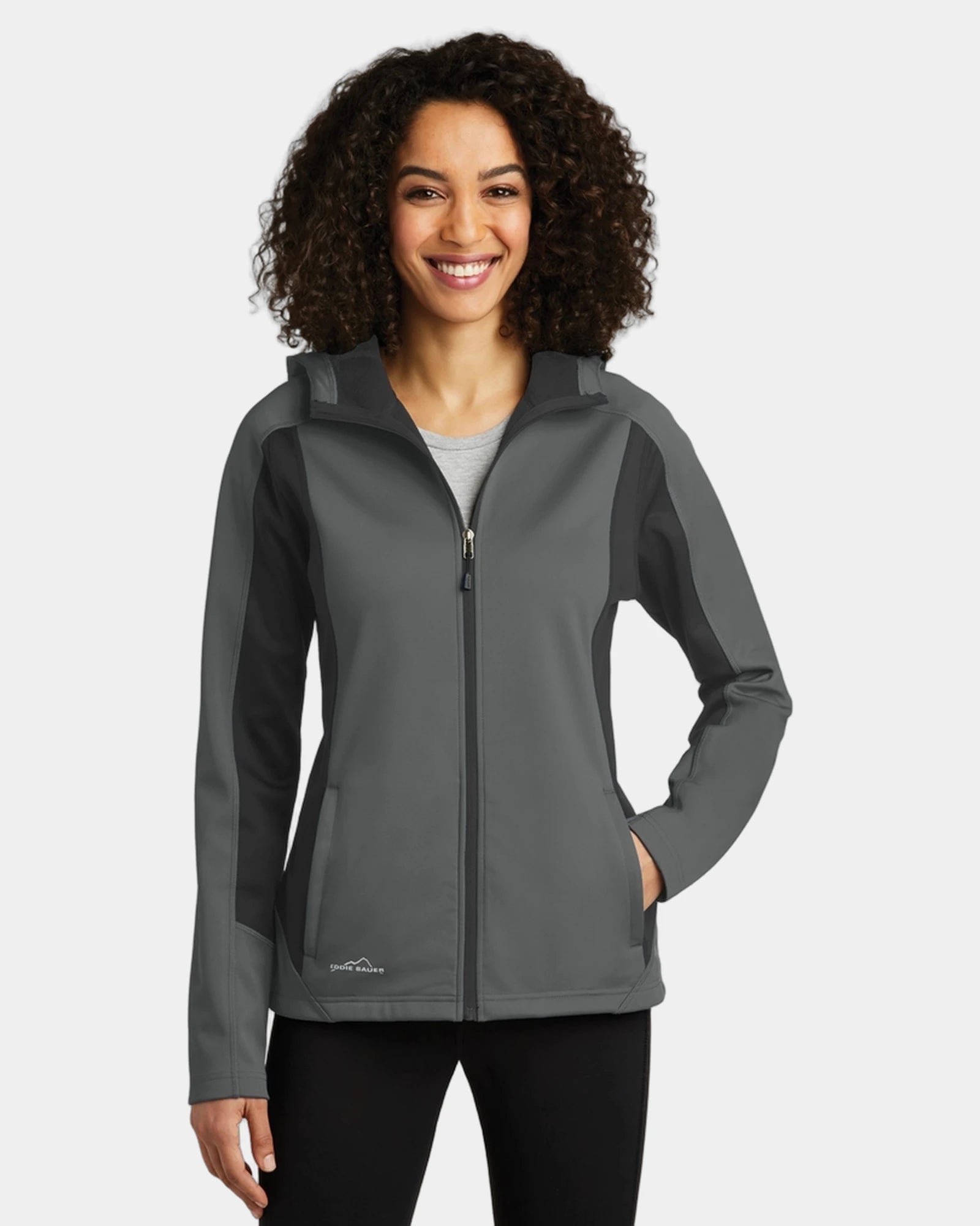 Custom waterproof soft shell jacket for women - Metal Grey/ Grey Steel