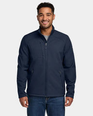 Custom waterproof soft shell jacket with 4-way stretch - River Blue Navy