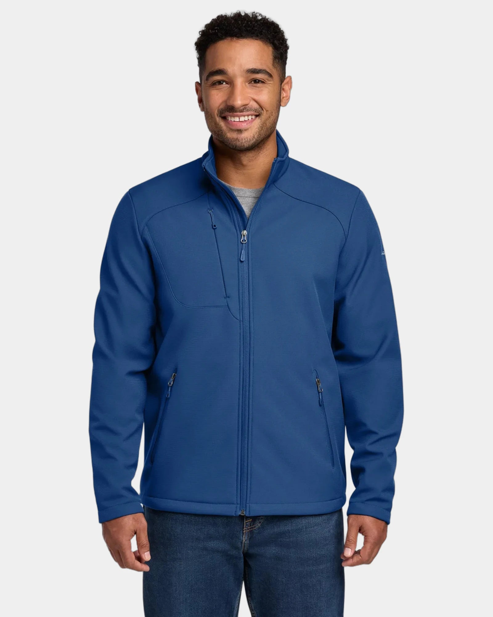 Custom waterproof soft shell jacket with 4-way stretch - Cobalt Blue
