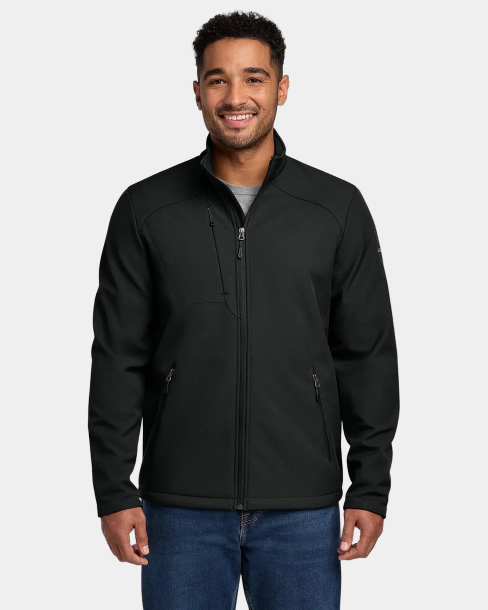 Custom waterproof soft shell jacket with 4-way stretch - Deep Black