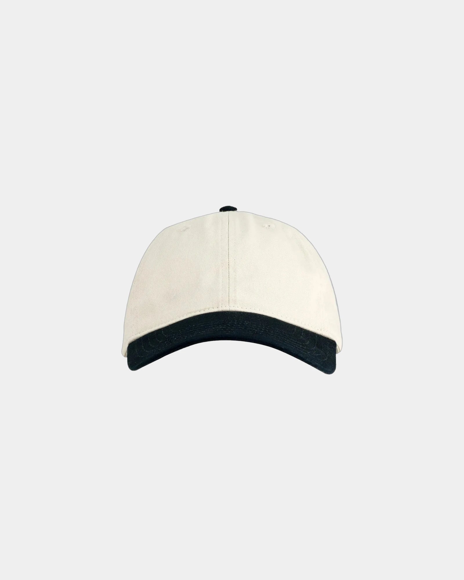 Custom organic cotton six-panel baseball cap - Oyster/ Black