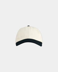 Custom organic cotton six-panel baseball cap - Oyster/ Black
