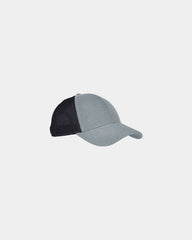 Custom organic hemp cotton six-panel trucker cap - Charcoal/ Black