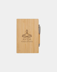 Custom bamboo refillable notebook with pen set - Bamboo