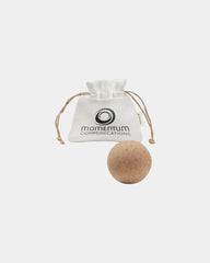 Custom cork massage ball with linen pouch, 2.33" dia - Natural