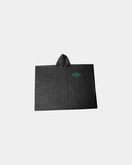 Custom PEVA rain poncho with clear pouch packaging - Black