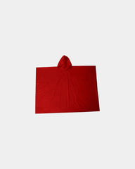 Custom PEVA rain poncho with clear pouch packaging - Red
