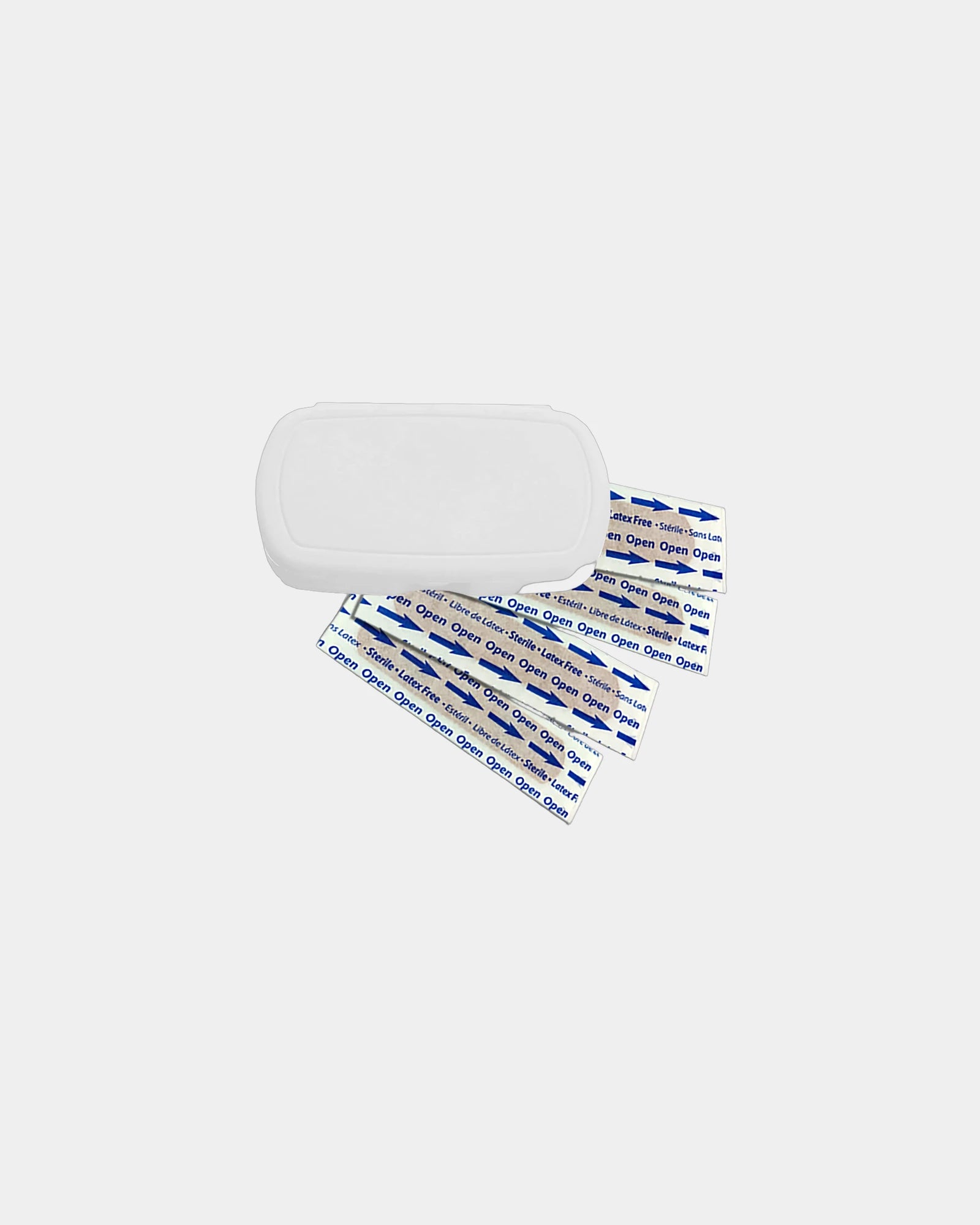 Custom compact bandage kit with 4 adhesive bandages - White